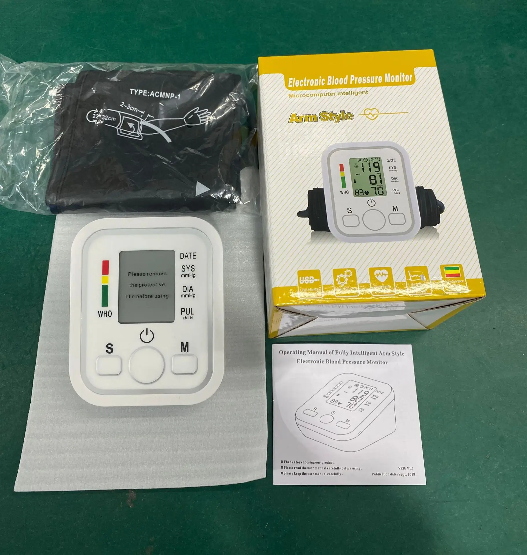 Digital Arm Blood Pulse Pressure Monitor Electric Tonometer Meter Health Care 99 Memory Sets Household Sphygmomanometer